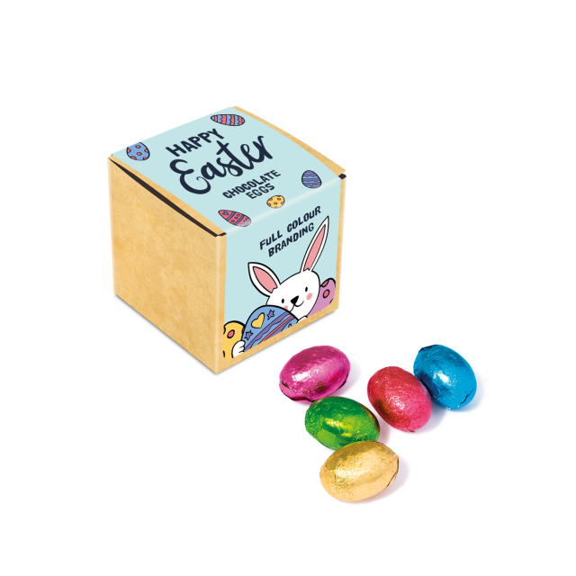 Easter – Eco Kraft Cube – Foiled Chocolate Eggs